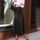 Depeche leather wear Dariana lang skindnederdel Skirt 099 Black