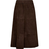 Depeche leather wear Evelyn ruskindsnederdel Skirts 067 Dusty brown