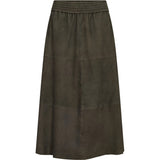 Depeche leather wear Evelyn ruskindsnederdel Skirt 054 Khaki