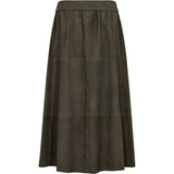 Depeche leather wear Evelyn ruskindsnederdel Skirt 054 Khaki
