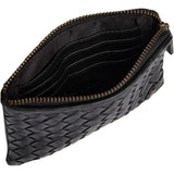 DEPECHE Håndflettet pung i kalveskind Purse / Credit card holder 099 Black