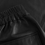 Depeche leather wear Højtaljet Bella læderbuks i fuld benlængde Pants 099 Black