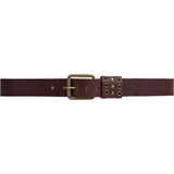 DEPECHE Jeans bælte i skind med nitte-detaljer Belt 161 Dark brown