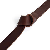 DEPECHE Jeans bælte i skind med nitte-detaljer Belt 161 Dark brown