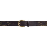 DEPECHE Jeans bælte i skind med nitter Belt 161 Dark brown