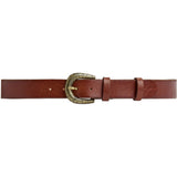 DEPECHE Jeansbælte i skind med vintage struktur Belt 014 Cognac
