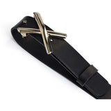 DEPECHE Jeansbælte med kryds-spænde Belt 190 Black/Gold