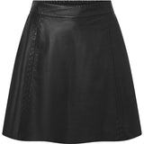 Julia a - formet skindnederdel / 51162 - Black - DEPECHE