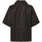 Julia kortærmet skindskjorte / 51210 - Chocolate - DEPECHE