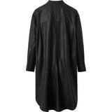 Knælang oversize Sofia læderskjorte / 50480 - Black - DEPECHE