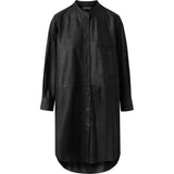 Knælang oversize Sofia læderskjorte / 50480 - Black - DEPECHE