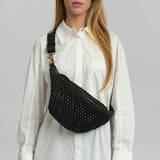 Læder bumbag dekoreret med flet / 15798 - Black - DEPECHE