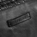 DEPECHE Læder bumbag dekoreret med flet Bumbag 099 Black