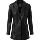 Depeche leather wear Lang læderblazer jakke i blød og lækker kvalitet Jacket 099 Black
