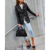 Depeche leather wear Lang læderblazer jakke i blød og lækker kvalitet Jacket 099 Black