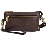 Lille skindtaske med guldfarvede detaljer / 11998 - Coffee - DEPECHE