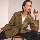 Lilly cargo jakke / 100062 - Khaki - DEPECHE