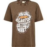 Liza bomulds t-shirt / 100412 - Khaki Washed - DEPECHE