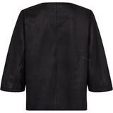 Lorenza skindbluse med fin ærme detalje / 51334 - Black - DEPECHE