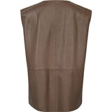 Lucindia skind vest / 51462 - Taupe - DEPECHE