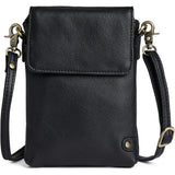 DEPECHE Mobiltaske i blødt læder Mobilebag 154 Black/Brass