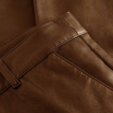 Depeche leather wear Musthave RW Caroline chino læderbuks i strækkvalitet Pants 008 Chocolate