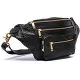 DEPECHE Rummelig bumbag med guld lynlås Bumbag 099 Black
