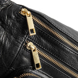 DEPECHE Rummelig bumbag med guld lynlås Bumbag 099 Black