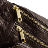 Rummelig bumbag med guld lynlås / 13280 - Coffee - DEPECHE