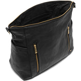 Rummelig skuldertaske i skind / 15178 - Black - DEPECHE