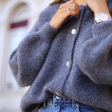 Sarah alpaca strik cardigan / 100376 - Grey Melange - DEPECHE