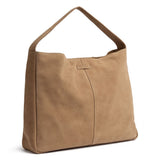 Shopper taske i ruskind med patch - detaljer / 16928 - Sand - DEPECHE