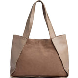 Shopper taske i ruskind og koskind / 16892 - Taupe - DEPECHE