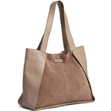Shopper taske i ruskind og koskind / 16892 - Taupe - DEPECHE