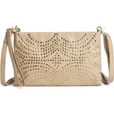 DEPECHE Skind clutch med nitter Clutch 202 Vanilla