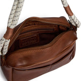 Skind crossover med boho rebrem / 16910 - Dark cognac - DEPECHE