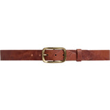 DEPECHE Skind jeansbælte med vintage struktur Belt 014 Cognac