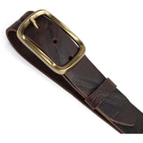 DEPECHE Skind jeansbælte med vintage struktur Belt 161 Dark brown