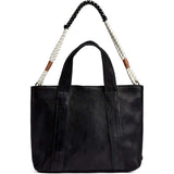Skind shopper med boho rebrem / 16908 - Black - DEPECHE