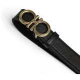 Skindbælte med spænde / 17048 - Black/Gold - DEPECHE