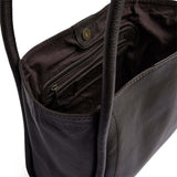 Skuldertaske i koskind med tube - stropper / 16924 - Dark brown - DEPECHE