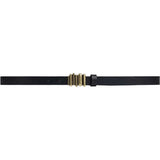 DEPECHE Smalt klassisk skindbælte Belt 154 Black/Brass