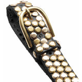 DEPECHE Smukt og cool læderbælte Belt 154 Black/Brass