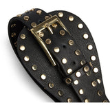 DEPECHE Statement skindbælte med nitter Belt 190 Black/Gold