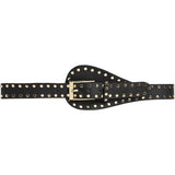 DEPECHE Statement skindbælte med nitter Belt 190 Black/Gold