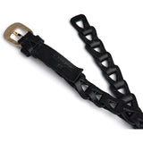 Taljebælte i skind med hulmønster / 17188 - Black/Gold - DEPECHE