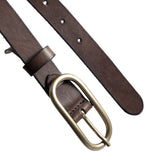 DEPECHE Tidsløs smalt bælte i lækker skindkvalitet Belt 161 Dark brown