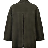 Depeche leather wear Tonja oversize ruskindskjorte Shirt 335 Dark Khaki