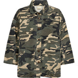 Tonja Oversize Skjorte / 100454 - Khaki Printed - DEPECHE
