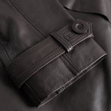 Depeche leather wear Trendy kort May trenchcoat i blødt skind Jacket 008 Chocolate